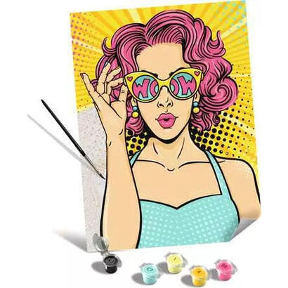 ravensburger-creart-art-collection-edicion-en-lienzo-dama-de-rosa-popart-pintura-25857