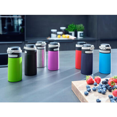 leifheit-03245-taza-de-viaje-350-ml-negro-rojo-acero-inoxidable