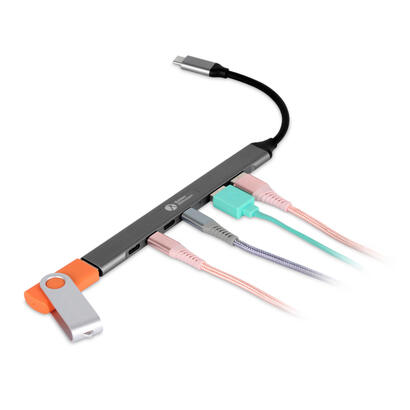 hub-bakkerelkhuizen-bnechub3a4c-de-interfaz-usb-tipo-c-5000-mbits-negro-gris hub-bakkerelkhuizen-bnechub3a4c-de-interfaz-usb-tipo-c-5000-mbits-negro-gris