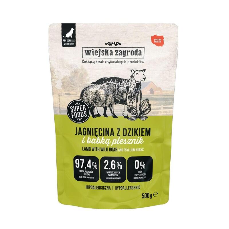 wiejska-zagroda-lamb-with-wild-boar-comida-humeda-para-perros-500g