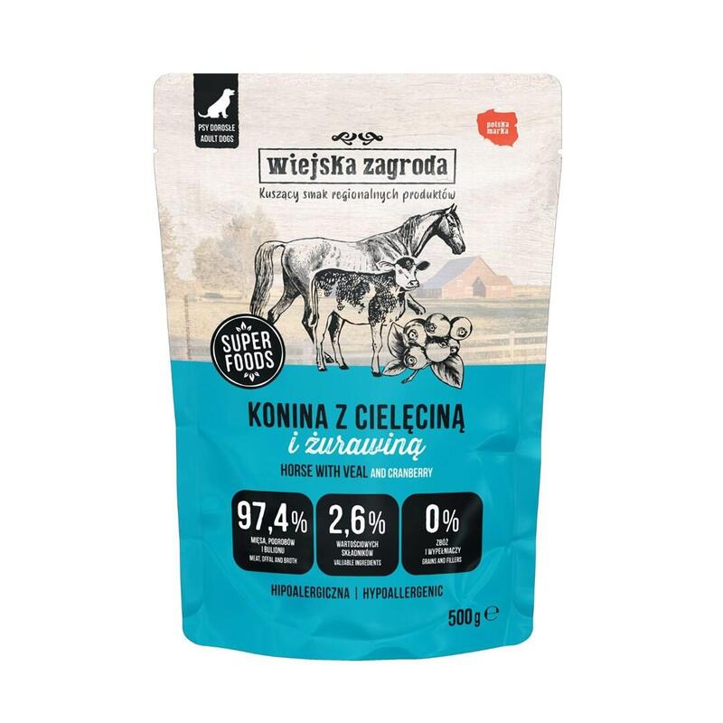 wiejska-zagroda-horse-meat-with-veal-comida-humeda-para-perros-500g