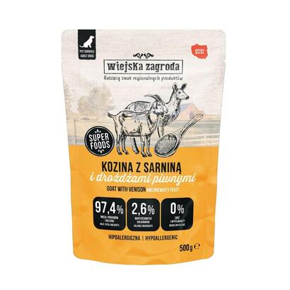 wiejska-zagroda-goat-and-venison-comida-humeda-para-perros-500g