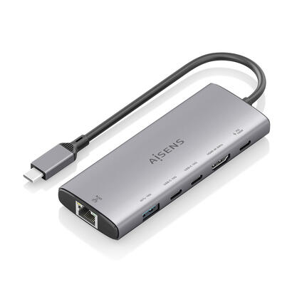 aisens-usb-c-dock-6-en-1-usb-c-a-1xhdmi-1xrj45-1xusb-a-10g-2xusb-c-10g-1xusb-c-pd-gris-20cm