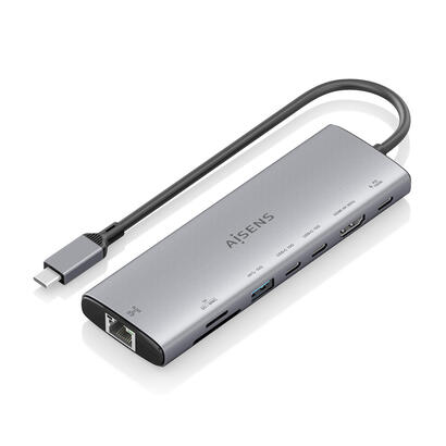 aisens-usb-c-dock-8-en-1-usb-c-a-1xhdmi-1xrj45-1xusb-a-10g-2xusb-c-10g-1xsd-1xmicro-sd-1xusb-c-pd-100w-gris-20cm