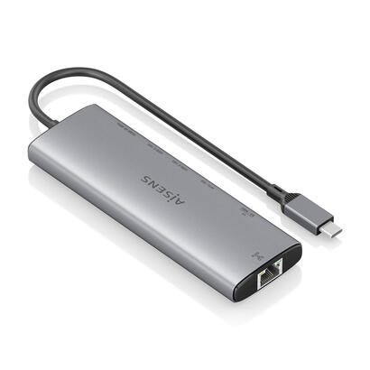 aisens-usb-c-dock-8-en-1-usb-c-a-1xhdmi-1xrj45-1xusb-a-10g-2xusb-c-10g-1xsd-1xmicro-sd-1xusb-c-pd-100w-gris-20cm