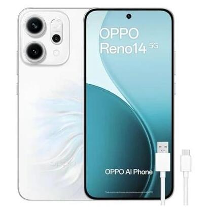 oppo-reno14-5g-12gb-256gb-opal-whitecable