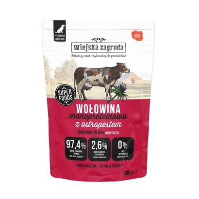 wiejska-zagroda-monoprotein-beef-wet-dog-food-500g