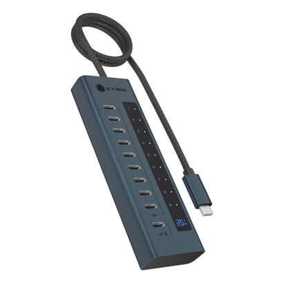 icy-box-hub-usb-c-10-port-pd20w-9xusb-c-1xusb-c-1xpd-20w-blue