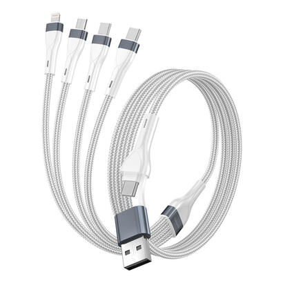 4smarts-541299-cable-usb-025-m-usb-c-usb-cmicro-usb-alightning-plata-blanco