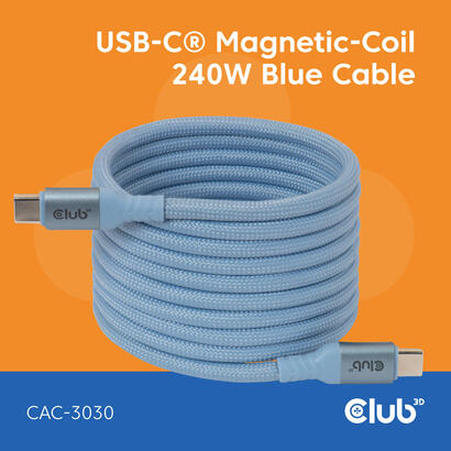 club3d-lifemyle-usb-c-magnetisches-cable-240w-2m-azul-m-m