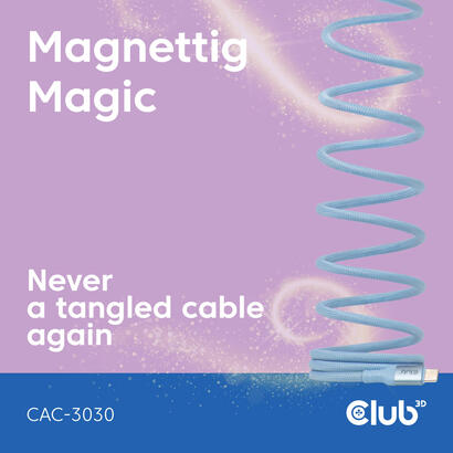 club3d-lifemyle-usb-c-magnetisches-cable-240w-2m-azul-m-m club3d-lifemyle-usb-c-magnetisches-cable-240w-2m-azul-m-m