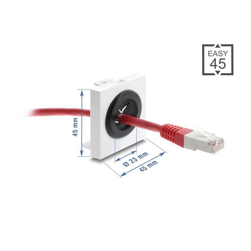delock-easy-45-kabeldurchfuhrung-rund-o-23-mm-blanco-negro