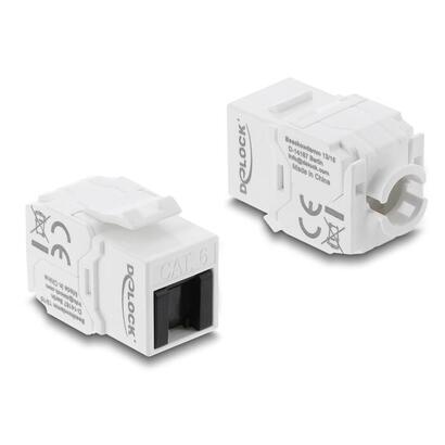 delock-keystone-modulorj45-hembra-a-lsa-cat6-utp-werkzeugfrei-blanco-negro