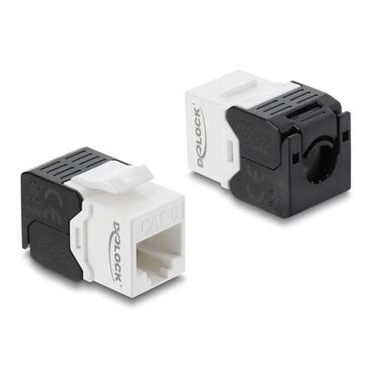 delock-keystone-modulorj45-hembra-a-lsa-cat6-utp-werkzeugfrei-negro-blanco