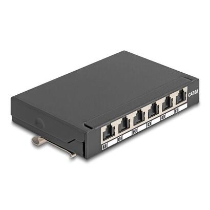 delock-mini-desktop-patchpanel-rj45-hembra-6-port-cat6a-geschirmt-negro