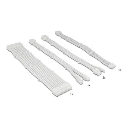 delock-psu-cable-de-extension-set-30-cm-5-teilig-sleeved-con-kabelkammen