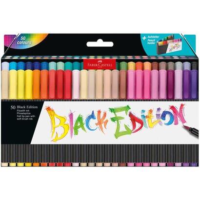 faber-castell-black-edition-pack-de-50-rotuladores-punta-pincel-tinta-a-base-de-colorantes-alimentarios-colores