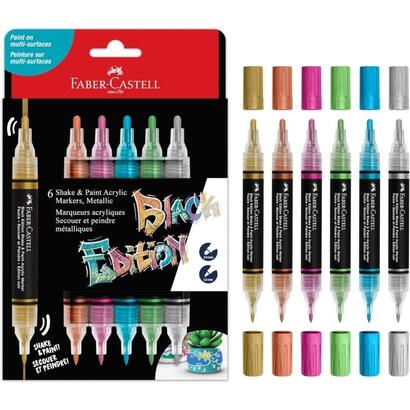 faber-castell-shake-paint-black-edition-pack-de-6-rotuladores-acrilicos-doble-punta-puntas-redondas-de-1mm-y-3mm-