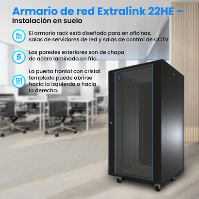 extralink-22u-600x800-standing-rackmount-cabinet-black
