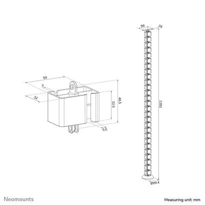 organizador-neomounts-ads06-130bl-vertebral-de-cables-fijacion-con-tornillos-universal