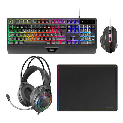 teclado-mouse-headset-y-alfombrilla-mars-gaming-mcp124profr-h-mech-rgb-3200dpi-negro-frances