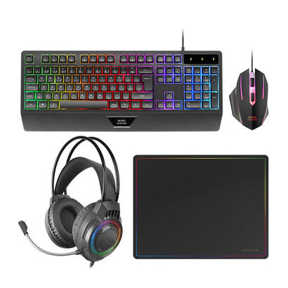 teclado-mouse-headset-y-alfombrilla-mars-gaming-mcp124propt-h-mech-rgb-3200dpi-negro-portugues