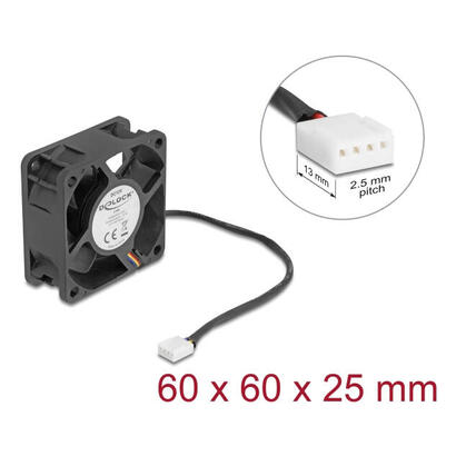delock-axiallufter-12-v-dc-60-x-60-x-25-mm-negro