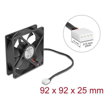 delock-axiallufter-12-v-dc-92-x-92-x-25-mm-negro