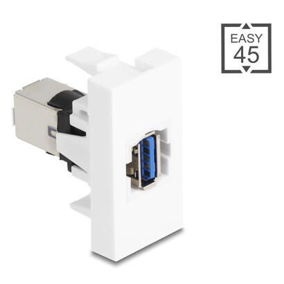 delock-easy-45-modulousb-5-gbps-typ-a-hembra-a-usb-5-gbps-typ-b-hembra-blanco
