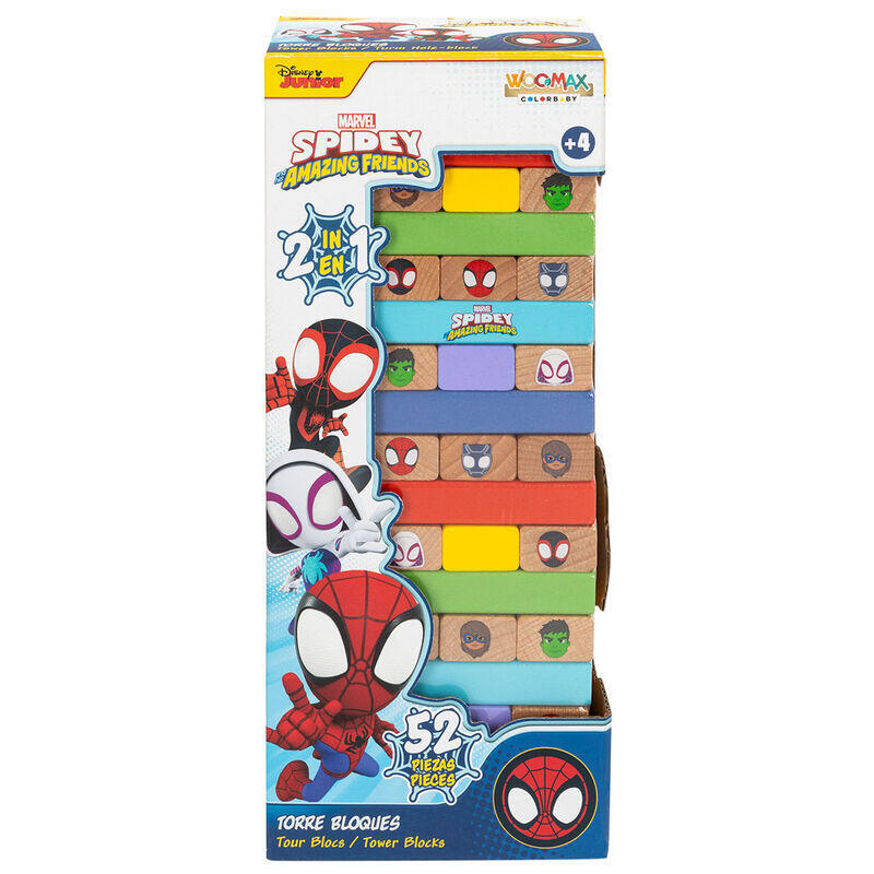 juego-torre-bloques-domino-madera-spidey-marvel