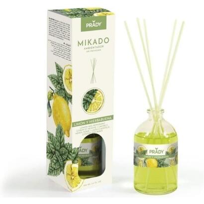 prady-ambientador-mikado-limon-y-hierbabuena-frasco-de-cristal-100-ml-y-varitas-difusoras