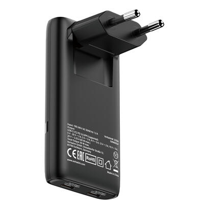 verbatim-gan-iii-fold-n-go-charger-2-port-65w-usb-c-negro
