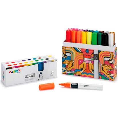 carioca-plus-rotulador-acrilico-colores-surtidos-caja-premium-18-ud