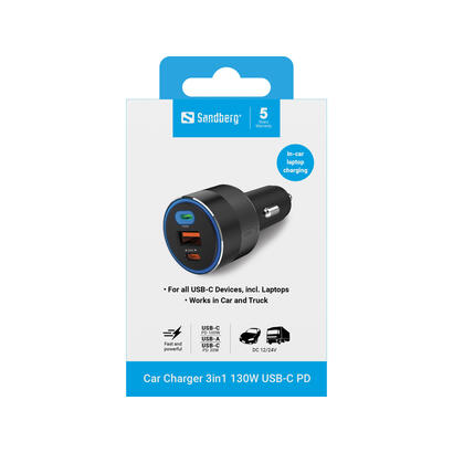 sandberg-car-charger-3in1-130w-usb-c-pd
