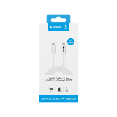 cable-sandberg-136-57-usb-usb4-gen-3x2-2-m-usb-c-blanco
