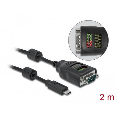 delock-usb-tipo-c-a-seriell-db9-adaptador-con-9-led-rs-232-tester