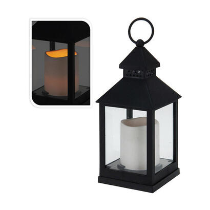 pack-de-2-unidades-farol-con-vela-de-led-funcion-fija-interior-negro-105-x-105-x-23-cm