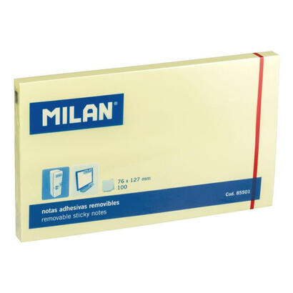 milan-bloc-de-100-notas-adhesivas-removibles-76mm-x-127mm-color-amarillo-claro