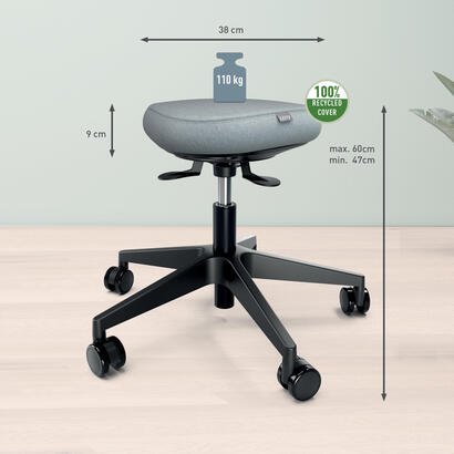 leitz-ergo-active-sitting-stool-w-wheelswobble-comfort-seat-negro leitz-ergo-active-sitting-stool-w-wheelswobble-comfort-seat-negro