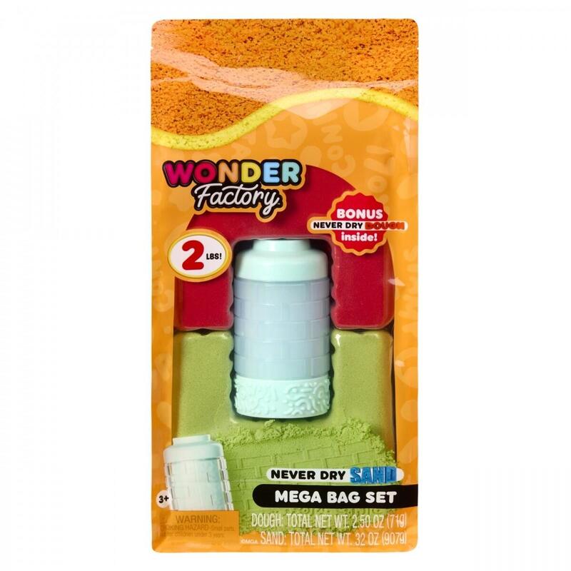 piasek-kinetyczny-wonder-factory-never-dry-sand-bag-czrwony-limonkowy-zielony