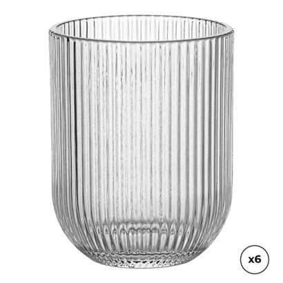 pack-de-2-unidades-vaso-de-cristal-con-rayas-en-relieve-260-ml-6-uds