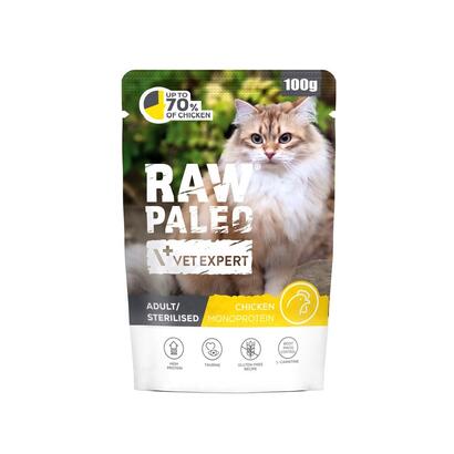 vetexpert-raw-paleo-adult-sterilised-chicken-comida-humeda-para-gatos-100g