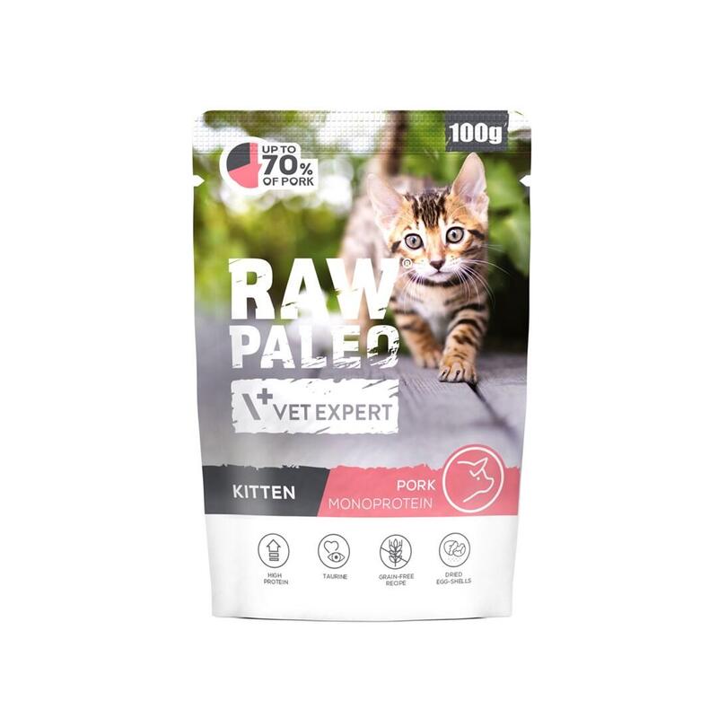 vetexpert-raw-paleo-kitten-pork-comida-humeda-para-gatos-100g