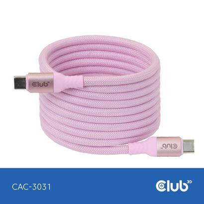 club3d-lifemyle-usb-c-magnetisches-cable-240w-2m-rosa-m-m club3d-lifemyle-usb-c-magnetisches-cable-240w-2m-rosa-m-m