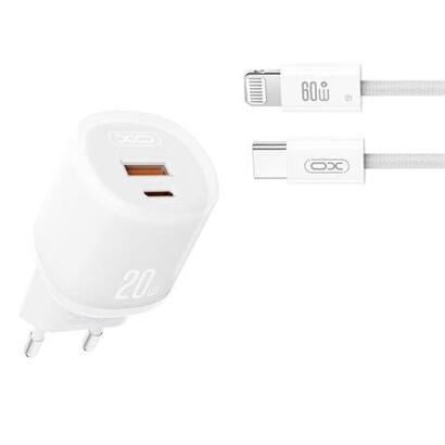 xo-l144-cargador-de-corriente-20w-usb-a-y-usb-c-pd-30-incluye-cable-usb-c-a-lightning-blanco