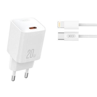 xo-l146-cargador-de-corriente-20w-usb-c-pd-30-y-qc-30-incluye-cable-usb-c-a-lightning-blanco