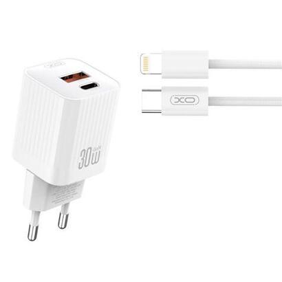 xo-l149-cargador-de-corriente-30w-usb-a-y-usb-c-alto-rendimiento-incluye-cable-usb-c-a-lightning-blanco