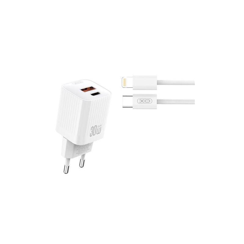 xo-l149-cargador-de-corriente-30w-usb-a-y-usb-c-alto-rendimiento-incluye-cable-usb-c-a-lightning-blanco