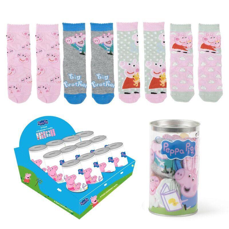 pack-de-12-unidades-hucha-4-pares-calcetines-peppa-pig