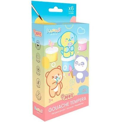 jovi-tempera-kawaii-estuche-6-botes-35ml-pincel-colores-surtidos-pastel